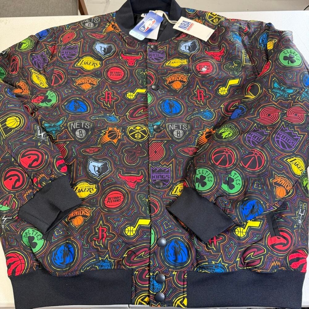 NBA All Teams Staple Button Up Jacket XL NWT